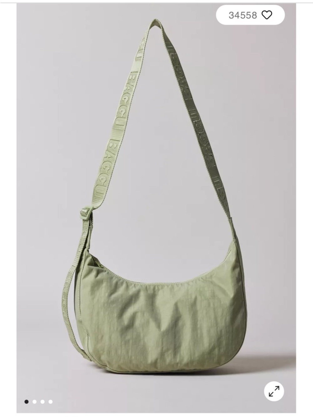 BAGGU Celadon Medium Crescent Crossbody Bag Purse NEW NWT LAST ONE